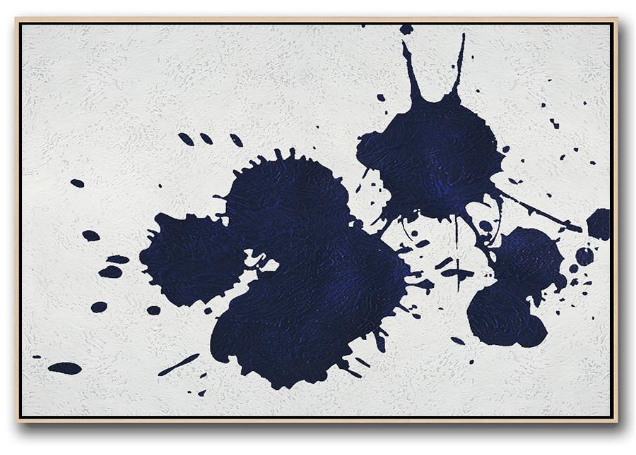 Horizontal Navy Blue Minimal Art #NV180C - Click Image to Close